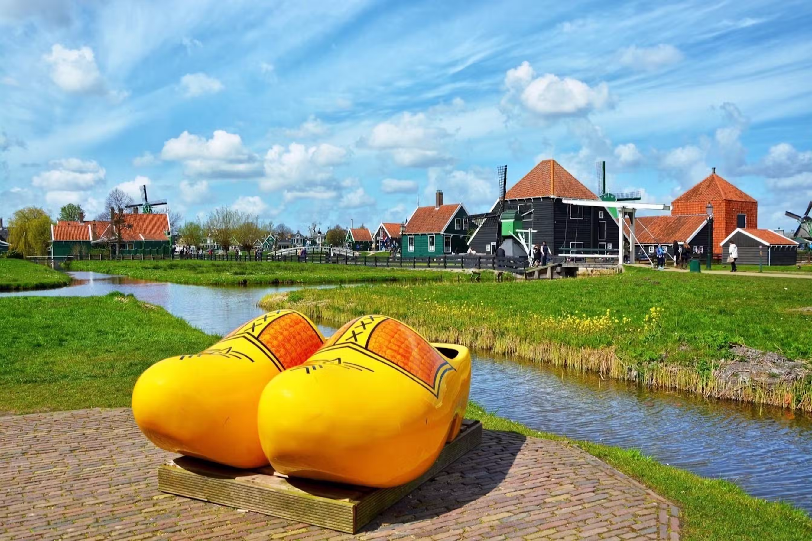Giant yellow clog in the Zaanse Schans